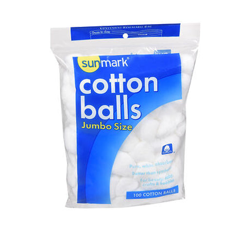 Sunmark Cotton Balls, Jumbo Size – 100 Ea. - Medshopexpress