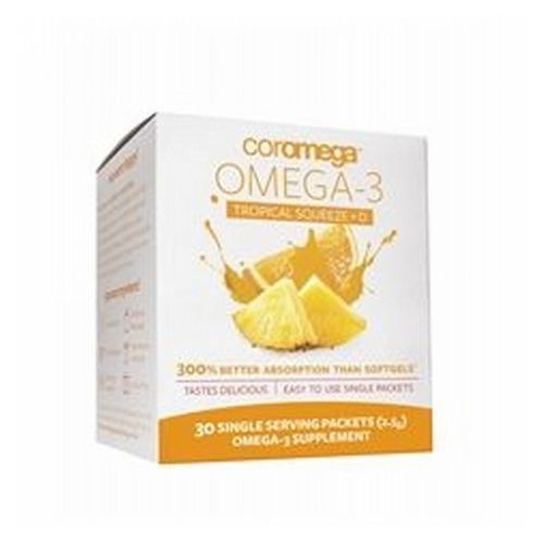 Coromega Omega 3 Tropical Squeeze D Tropical Orange 120 Count