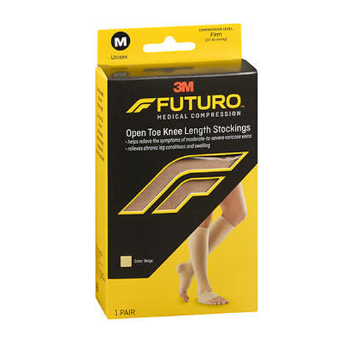 3m Futuro Medical Compression Open Toe Knee Length Stockings Unisex Medium Beige Firm 1 Each