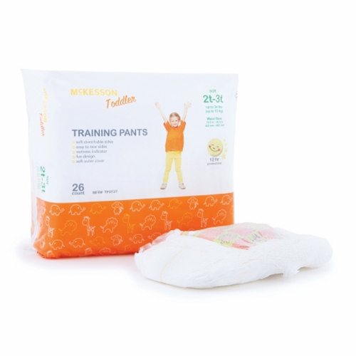 McKesson Disposable Toddler Training Pants, Soft and Stretchable, Size  2T-3T, 26 Count, 1 Pack 