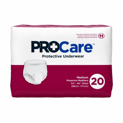 Procare Adult Absorbent Underwear Procare� Pull On Medium Disposable  Moderate Ab