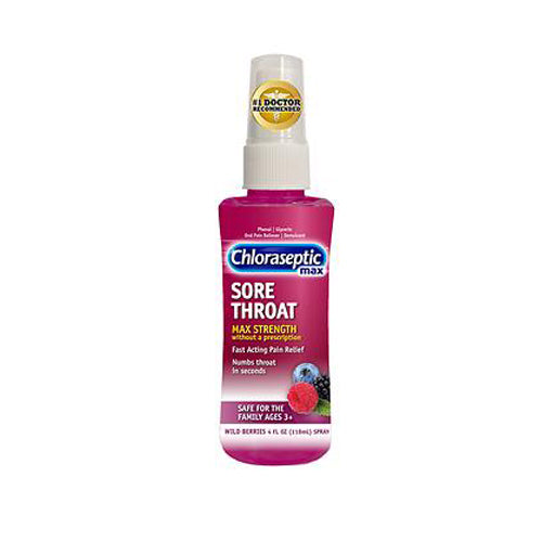 Chloraseptic Max Sore Throat Spray Wild Berries 4 Oz Shop