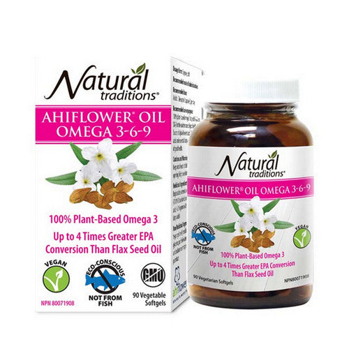 Organic Traditions Ahiflower Oil Omega 3 6 9 90 VegCaps Shop