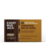 2-In-1 Shampoo Plus Body Bar Sandalwood 5 Oz by Every Man Jack
