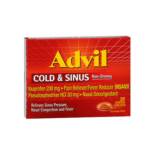 Buy Advil Cold and Sinus Coated Caplets 20 tabs By Advil | Herbspro.com ...