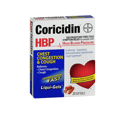 Coricidin Hbp, Coricidin Hbp Chest Congestion And Cough Non-Drowsy Liqui-Gels, 20 Liqui-Gels