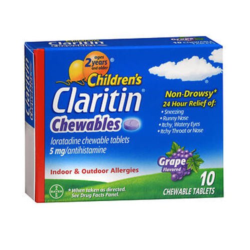 Claritin, CLARITIN Children's 24 Hour Allergy Relief Chewable Tablets ...