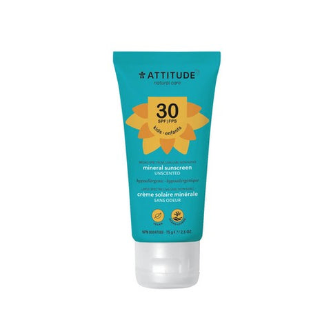 100% Mineral Sunscreen SPF30 Fragrance Free 2.6 Oz by Attitude