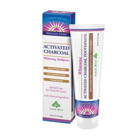 Heritage Store, Activated Charcoal Whitening Toothpaste, Fresh Mint 5.1 oz