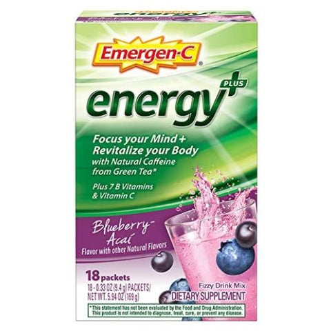Alacer, Emergen-C Energy Plus, Blueberry Acai 18 Count