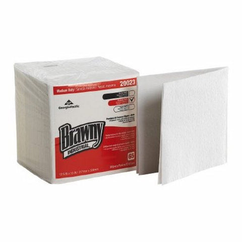 Task Wipe Brawny Industrial  Medium Duty White NonSterile Double Re-Creped 12-1/2 X 13 Inch Disposab Case of 1170 by Georgia Pacific
