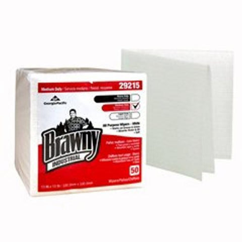 Task Wipe Brawny Industrial  Medium Duty White NonSterile Airlaid Bonded Cellulose 13 X 13 Inch Reus Case of 800 by Georgia Pacific