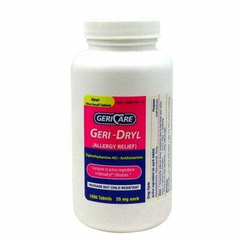 McKesson, Allergy Relief Geri-Care 25 mg Strength Tablet 1000 per Bottle, Count of 1