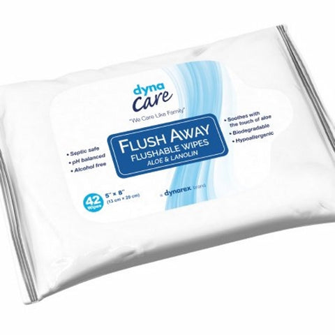 Dynarex, Flushable Personal Wipe, Case Of 12