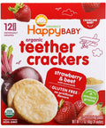 Organic Teether Crackers Strawberry And Beet 1.7 Oz by Happy Baby Food