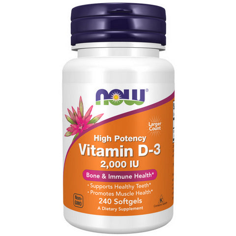 Now Foods, Vitamin D-3, 2000 IU, 240 Softgels