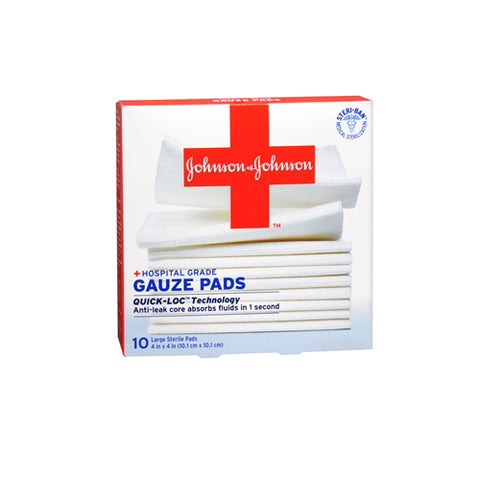 Johnson's, Johnson & Johnson First Aid Gauze Pads, 4 x 4-inch 10 each