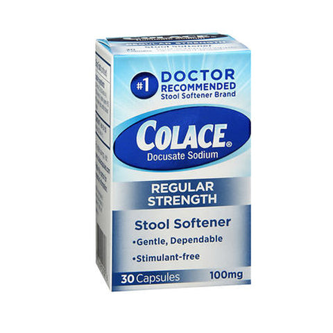 Colace, Colace Docusate Sodium Stool Softener Laxative Capsules, 100 mg, Box Of 30