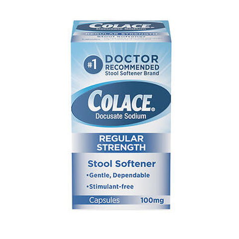 Colace, Colace Docusate Sodium Stool Softener Laxative Capsules, 100 mg, 60 Caps