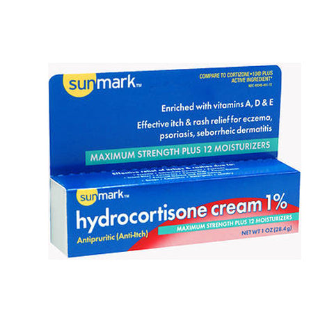 Sunmark, Sunmark Hydrocortisone Cream 1% Plus Moisturizer Maximum Strength, 1 Oz
